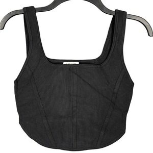 Babaton Womens M Ribbed‎ Tank Square Neck Minimalist Athleisure Streetwear